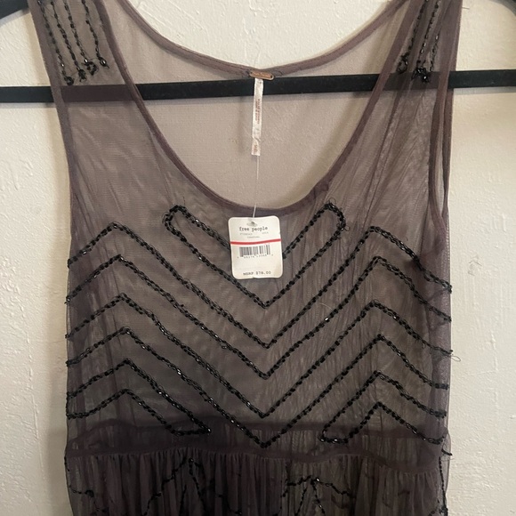 Free People Black A-line Mini Dress Scoop Neck - Picture 6 of 8